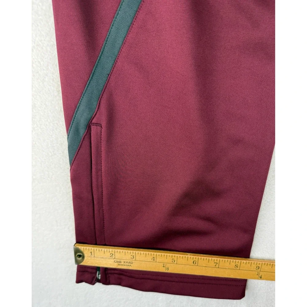 Nike Track Pants Mens Medium Maroon Dri-FIT Athletic Ankle Zip 647124-669